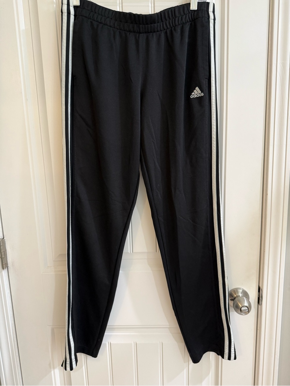 adidas Black Sweatpants with White Triple Stripes